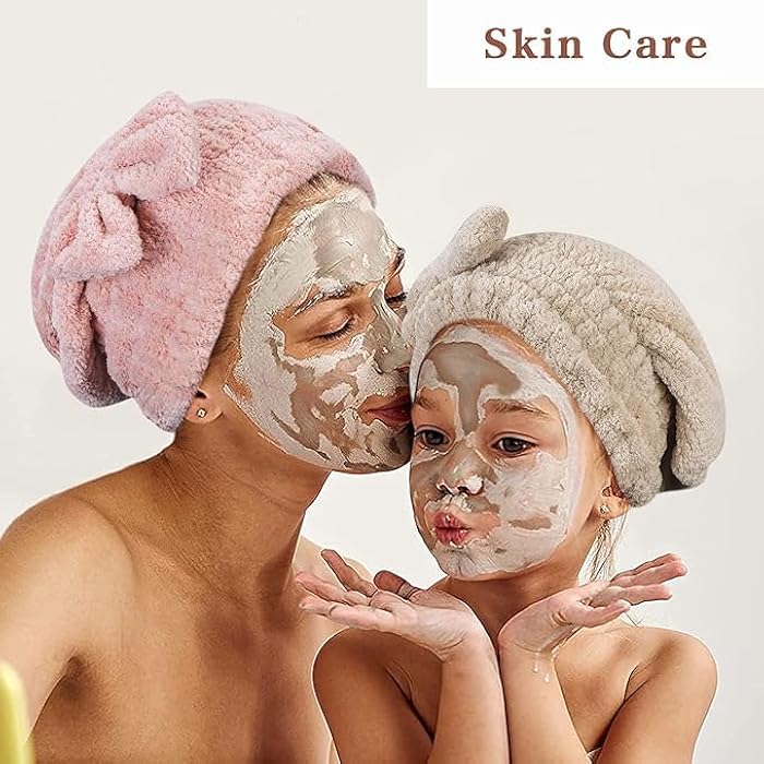 Microfiber Hair Towel Milliliter Twist Bow Hair Towel Quick Dry Wet Hair Towel 2 Pack, Microfiber - Image 5